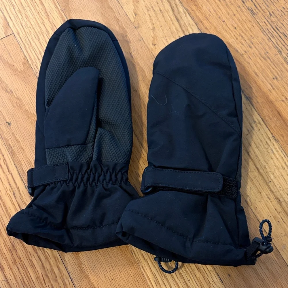 Lands' End Black Kids Mittens
